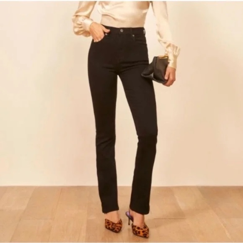 Reformation Black Straight Leg Jeans